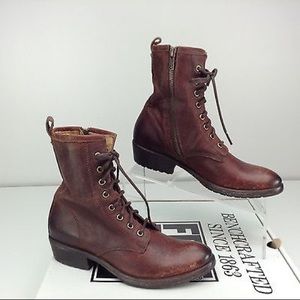 Frye Carson Lace up Boot with lug sole